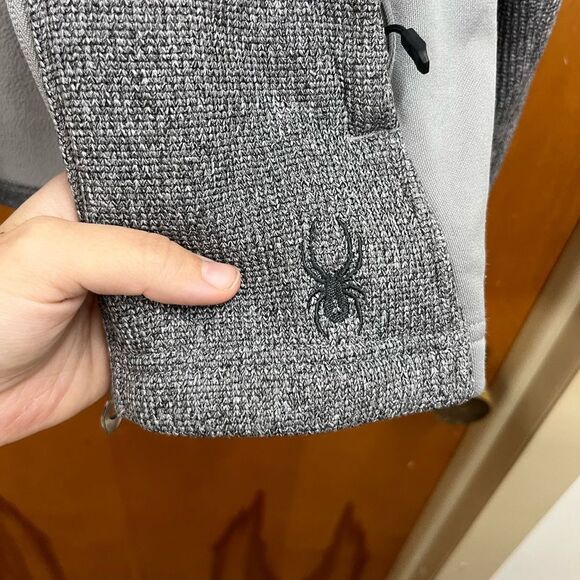 Spyder Women's Two-Tone full zip Gray fleece textured Jacket - Picture 4 of 6